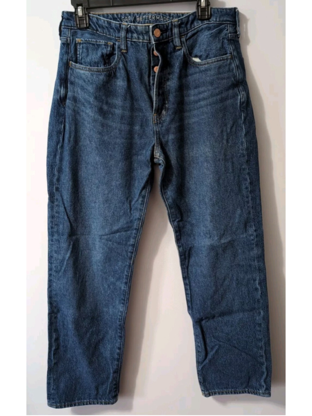 Gap Better Made Jeans Bootcut Womens 28 Blue Denim High Rise Straight Fly Button